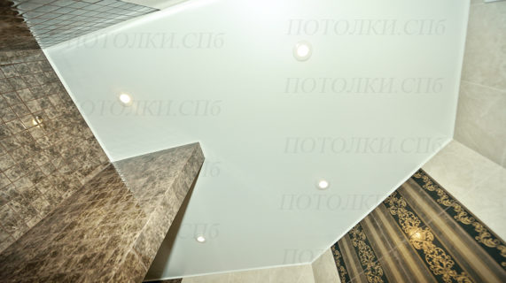 Матовый потолок в ванной на Среднерогатской